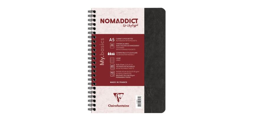Carnet reliure intégrale à pochettes Age Bag A5 120 pages détachables ligné