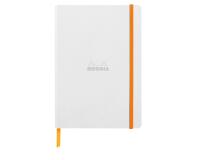 Rhodiarama carnet souple A5 160 pages ligné papier ivoire 90g fermeture élastique - Blanc