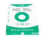 Étui de 100 fiches - bristol uni perforé 210x297mm - Blanc