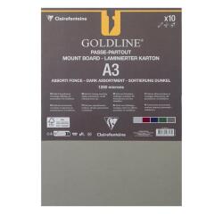 Goldline contrecollé pour passe-partout paquet 10F A3 1,25mm - Assortiment teintes foncées