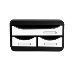 Módulo de archivo SMALL-BOX - 3 cajones - GLOSSY GLOSSY - Blanco glossy