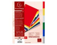 Intercalaires polypropylène souple 6 positions - A4 - Couleurs assorties