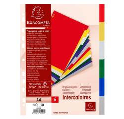 Divider Lightweight PP A4 6P ColouRed - Assorted colours