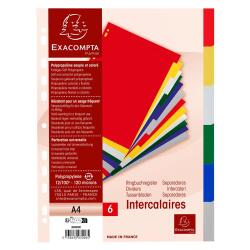 Divider Lightweight PP A4 6P ColouRed - Assorted colours