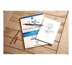 Dessin à Grain bloc collé 30F 29,7x29,7cm 180g - Blanc