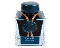 Encre 1670 à paillettes dorées 50ml - Vert emeraude