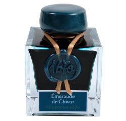 Encre 1670 à paillettes dorées 50ml - Vert emeraude