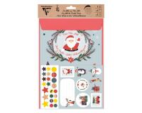SET DE CORRESPONDANCE, 1 feuille au format A2 (42x59,4cm) + 1 enveloppes au format A4 (22,9x32,4cm) + Stickers - Noël - Multicolore