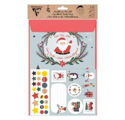 SET DE CORRESPONDANCE, 1 feuille au format A2 (42x59,4cm) + 1 enveloppes au format A4 (22,9x32,4cm) + Stickers - Noël - Multicolore
