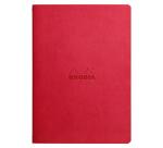 Rhodiarama piqûre textile A5 64p dot papier ivoire 90g - Coquelicot