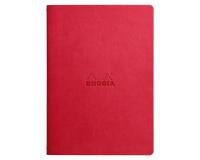 Rhodiarama piqûre textile A5 64p dot papier ivoire 90g - Coquelicot