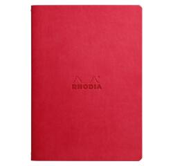 Rhodiarama piqûre textile A5 64p dot papier ivoire 90g - Coquelicot