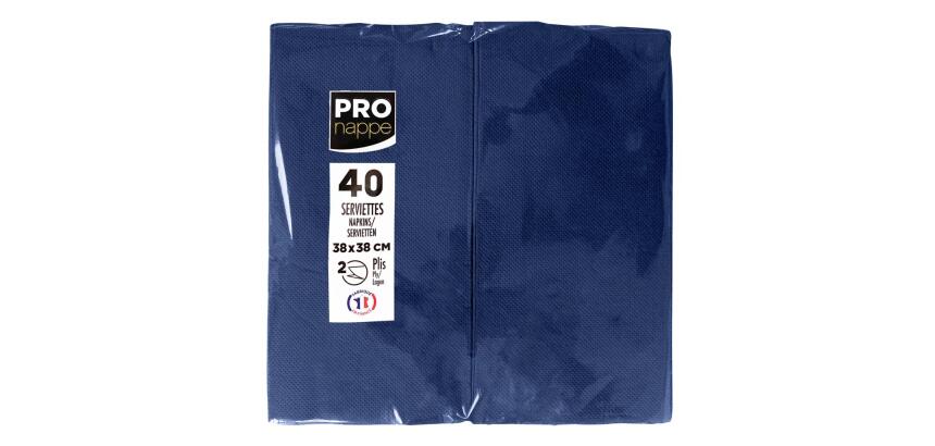 Paquet de 40 serviettes micro gaufrées ouate 2 plis - pliées 1/8