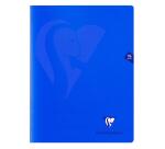 Mimesys cahier piqué 24x32cm 96 pages petits carreaux couverture polypropylène - Bleu marine