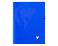 Mimesys cahier piqué 24x32cm 96 pages petits carreaux couverture polypropylène - Bleu marine