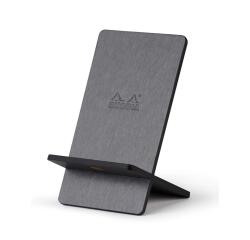 Rhodiarama support pour téléphone mobile simili cuir italien 13x8x8,5 cm - Titane