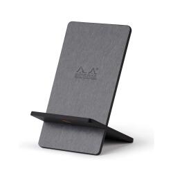 Rhodiarama support pour téléphone mobile simili cuir italien 13x8x8,5 cm - Titane