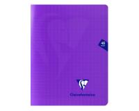 Cahier piqué Mimesys 17x22cm 48 pages grands carreaux couverture polypropylène - Violet