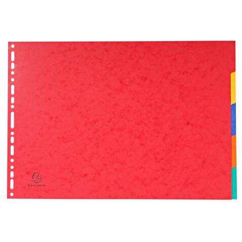 Exacompta 400gsm Pressboard Dividers A3 5Part - Assorted colours