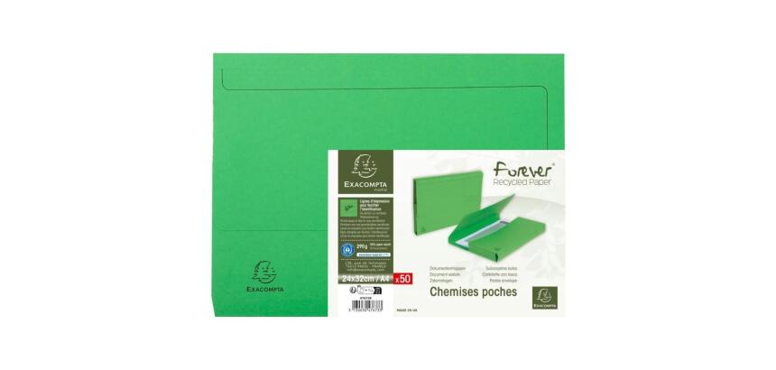 Paquet de 50 chemises poche coloris vifs Forever® - 24x34cm