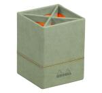Rhodiarama pot à crayons simili cuir italien 8x8x11 cm - Céladon