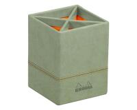 Rhodiarama pot à crayons simili cuir italien 8x8x11 cm - Céladon