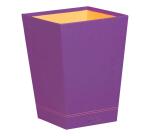 Rhodiarama corbeille à papier simili cuir italien 27x27x32 cm - Violet