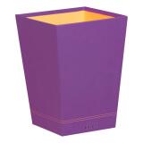 Rhodiarama corbeille à papier simili cuir italien 27x27x32 cm - Violet