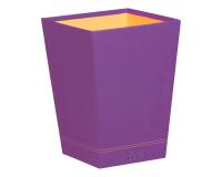 Rhodiarama corbeille à papier simili cuir italien 27x27x32 cm - Violet