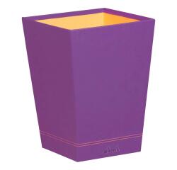 Rhodiarama corbeille à papier simili cuir italien 27x27x32 cm - Violet