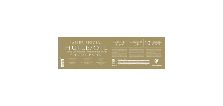 Papier Huile lin naturel paquet 10F 50x65cm 240g