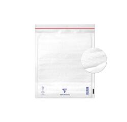 Boite de 100 Pochettes Blanches Matelassées de Film à Bulles 220x260 mm - Auto-adhésives - Blanc