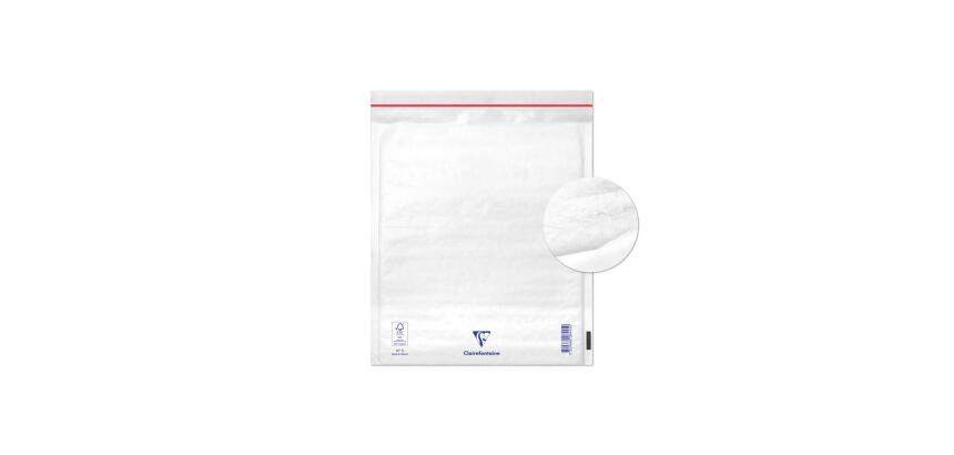Boite de 100 Pochettes Blanches Matelassées de Film à Bulles 220x260 mm - Auto-adhésives - Blanc