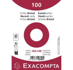 Pk100 record cards 105x148 dots white - White