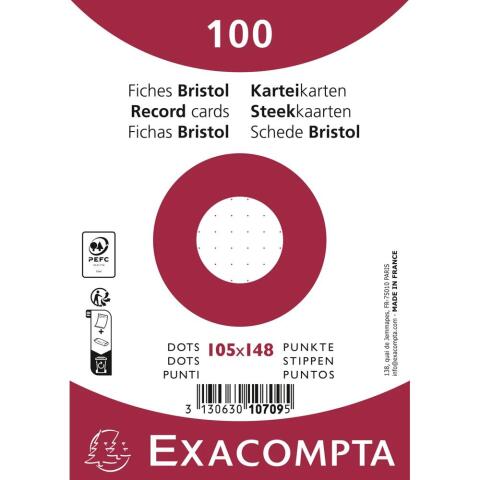 Fichas de cartulina bristol 205 g/m2 - Dots - 105x148 mm - Blanco