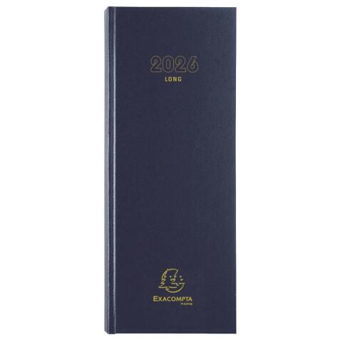 Agenda de bureau Long Euro et cents 13,5 x 32,1 cm Journalier Janvier à décembre 2026 - Couleurs assorties
