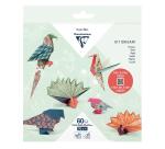 KIT ORIGAMI, Pochette de 60 feuilles 70g/m2 3 formats - Décor Oiseaux - Multicolore