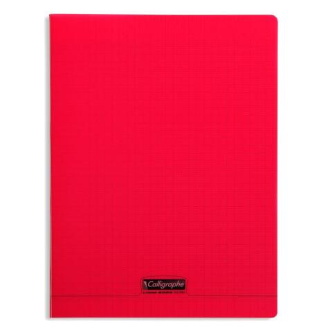 Cahier piqué 8000 POLYPRO 24x32 cm 96 pages grands carreaux 90 g - Rouge