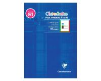 Bloc d'écriture spécial Dys encollé en-tête A5 100 pages détachables cadre et lignes 4 couleurs Interligne 3 mm - Bleu Klein