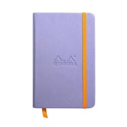 Rhodiarama carnet rembordé rigide 9x14 cm 192 pages uni papier ivoire 90g fermeture élastique - Iris