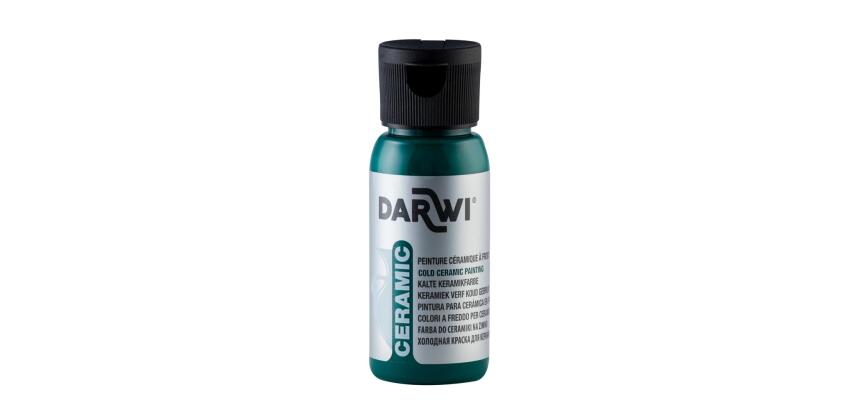 DARWI Flacon de 50 ml de Peinture sur Céramique à Froid - Vert sapin
