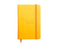 Rhodiarama carnet rembordé rigide 9x14 cm 192 pages uni papier ivoire 90g fermeture élastique - Jonquille