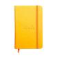 Rhodiarama carnet rembordé rigide 9x14 cm 192 pages uni papier ivoire 90g fermeture élastique - Jonquille