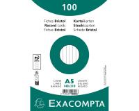 Fichas de cartulina bristol 205 g/m2 - Rayado - 148x210 mm - Blanco