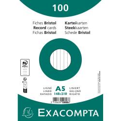 Pk100 Exa Rec Card 14.8x21cm Lined White - White