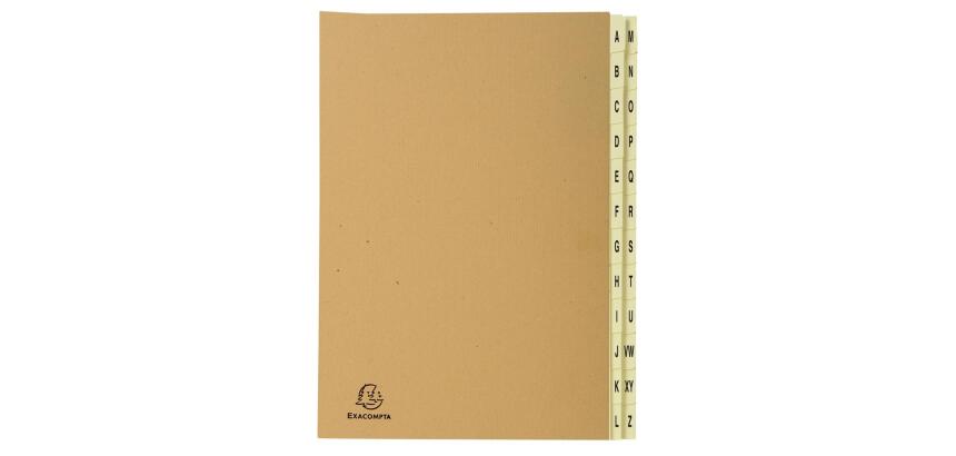 Clasificadores Ordonator ® lomo extensible pestañas impresas Tapa kraft reciclada - Tamaño: 25x33 cm para: A4 - Kraft marrón