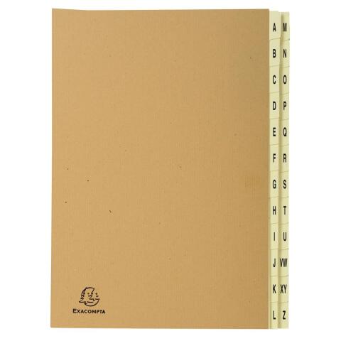 Clasificadores Ordonator ® lomo extensible pestañas impresas Tapa kraft reciclada - Tamaño: 25x33 cm para: A4 - Kraft marrón