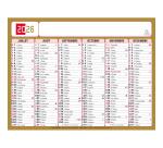 Calendrier Tricolore 13 x 17 cm Semestriel 2026 - rouge, noir et or