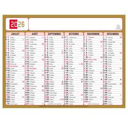 Calendrier Tricolore 13 x 17 cm Semestriel 2026 - rouge, noir et or