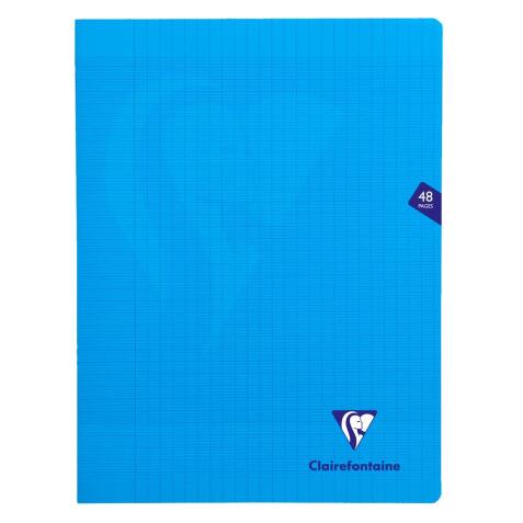 Cahier piqué Mimesys 24x32cm 48 pages grands carreaux couverture polypropylène Couleur aléatoire